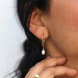 Lisa Angel Gold Sterling Silver Gemstone Hoop Earrings