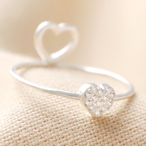 Sterling Silver Hidden Heart Ring - S/M