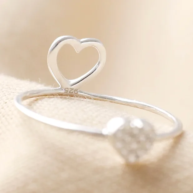 Hidden Heart Outline on the Sterling Silver Hidden Heart Ring