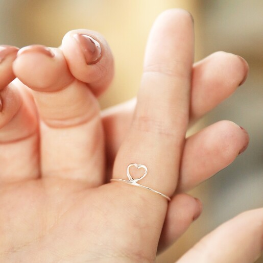 Hidden Heart on the Sterling Silver Hidden Heart Ring on Model
