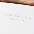 Close Up of Personalised Wedding Square Linen Notebook