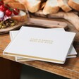 Personalised Wedding Square Linen Notebook on Table