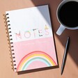 Yoga Positivity Planner on Table next to Pen and Mug