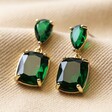 Statement Gemstone Drop Earrings in Green