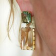 Model Wearing Cosette Statement Gemstone Drop Earrings