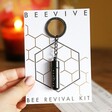 Beevive Bee Revival Kit Keyring in Grey on Backing Card