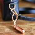 Beevive Bee Revival Kit Keyring in Rose Gold Attached to Handbag