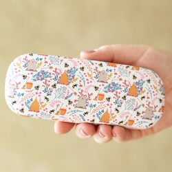 Flowers and Bees Glasses Case and Cleaning Cloth