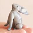 Lucky Stargazing Hare Glass Ornament in Grey