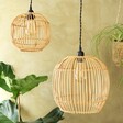 Small Round Rattan Lampshade With Larger Shade