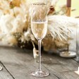 Lisa Angel Personalised Gold Rimmed Pink Champagne Glass