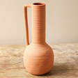 Close-up of Tall Textured Terracotta Vase