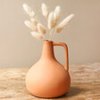 Terracotta Teardrop Vase with Dried Flowers