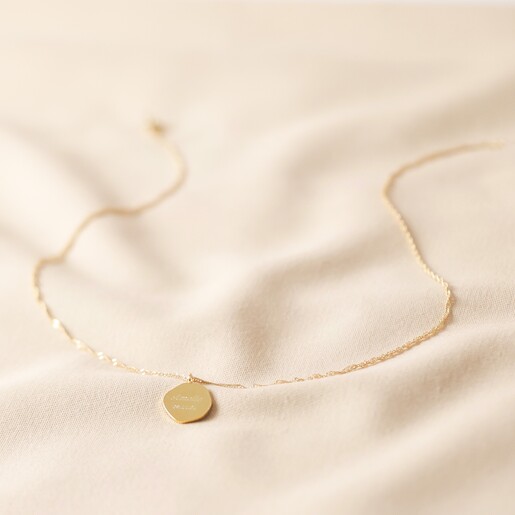 shot of full length Personalised Name Gold Sterling Silver Organic Charm Necklace