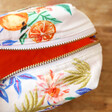 Close Up of Lining on House of Disaster Frida Kahlo Tropical Fruit Cosmetic Bag