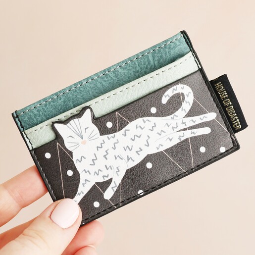 Model Holding House of Disaster Feline Card Holder in Black