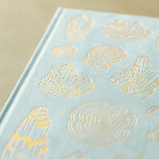 Close Up of Designworks Ink Vegan Suede Mineralogy Jumbo Journal