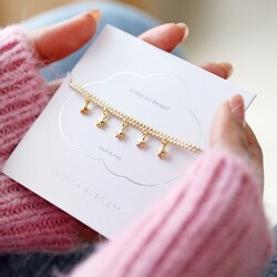 Estella Bartlett Woven Star Charm Bracelet in Gold