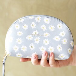 Estella Bartlett Adventure Awaits Daisy Half Moon Make Up Pouch in Blue