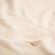 full length shot of Estella Bartlett Half Sunburst Necklace in Gold on fabric