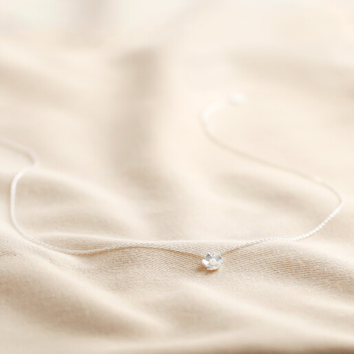 Full length shot of Estella Bartlett Silver Pearl Buttercup Necklace