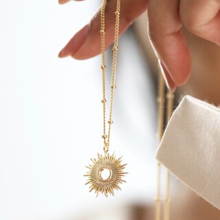 Estella Bartlett Full Sunburst Necklace in Gold