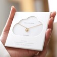 Estella Bartlett Gold Pearl Buttercup Necklace in card packaging