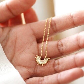 Estella Bartlett Half Sunburst Necklace in Gold