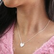Estella Bartlett Love Engraved Heart Pendant Necklace on Model