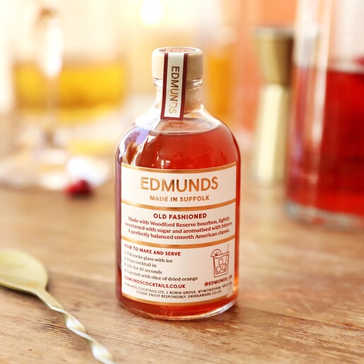 Back of Bottle of 100ml Edmunds Cocktails Old Fashioned