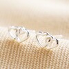 Ladies' Sterling Silver Interlocking Heart Stud Earrings