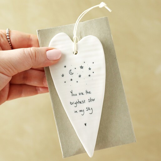 Brightest Star Hanging Heart Decoration with envelope packaging