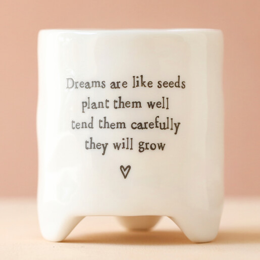 East of India Dreams Are Like Seeds Planter Empty with Natural Coloured Background