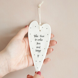 East of India Make Your Soul Happy Hanging Heart Decoration