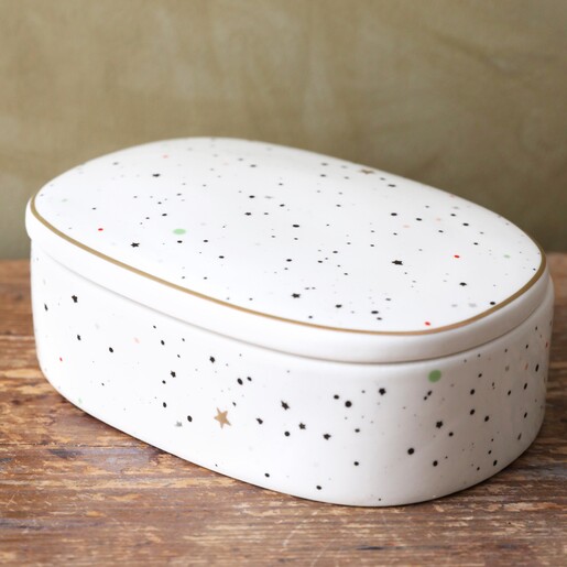 Lisa Angel Ladies' Speckled Stars Oval Trinket Box