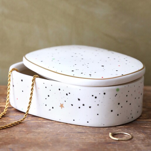 Lisa Angel Ladies' Speckled Stars Oval Trinket Box