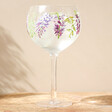 Wisteria Balloon Gin Glass on Wooden Table