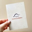 Model Holding Papasaurus Dinosaur Card
