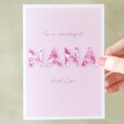 Model Holding Vintage Pink Nana Greeting Card