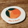 Personalised Orange Fruit Organic Shape Coaster