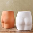 White and Terracotta Speckled Bum Vases