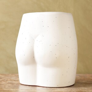Ceramic Speckled Bum Vase, H17.5cm
