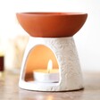 Stamped White and Terracotta Oil Burner