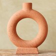Terracotta Candlestick Holder Front-on View