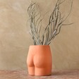 Terracotta Speckled Bum Vase with Dried Grass