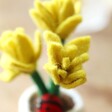 Close Up of Flowers on Felt Daffodil Pot Decoration