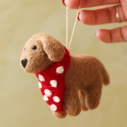 Felt Pip the Dog Hanging Decoration
