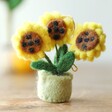 Felt Sunflower Pot Hanging Decoration on Table