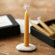Candle and holder from Box of 12 Mini Beeswax Bath Time Candles