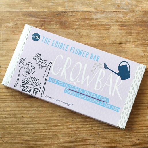 The Edible Flower Bar by Growbar on Wood Surface
